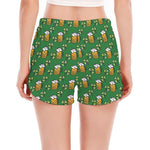 Cute St. Patrick's Day Pattern Print Women's Split Running Shorts