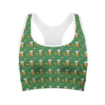 Cute St. Patrick's Day Pattern Print Women's Sports Bra