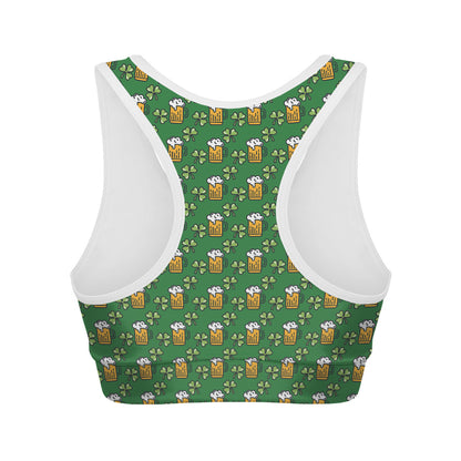 Cute St. Patrick's Day Pattern Print Women's Sports Bra