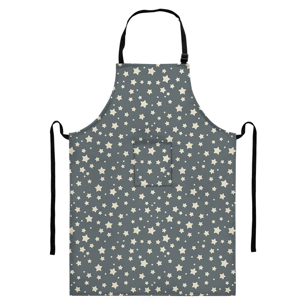 Cute Star Pattern Print Bib Apron With Pocket