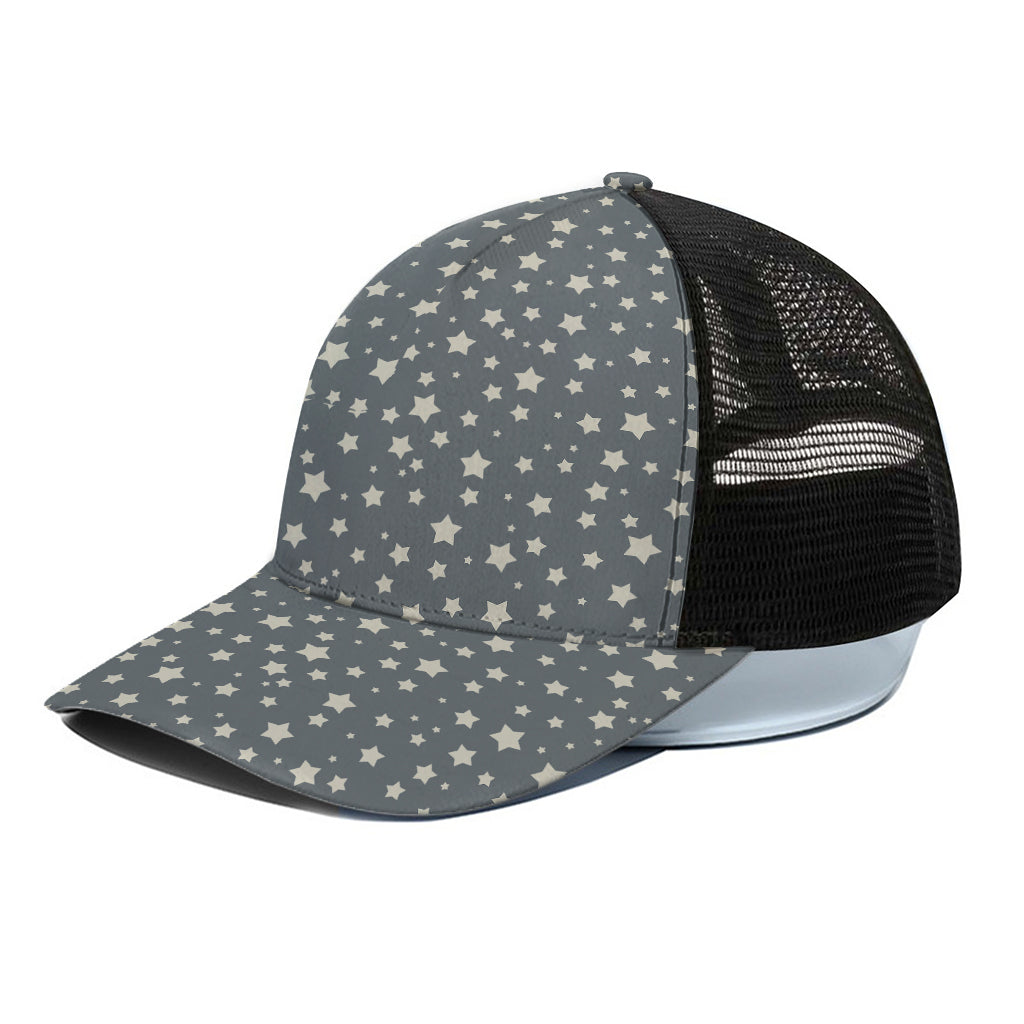 Cute Star Pattern Print Black Mesh Trucker Cap
