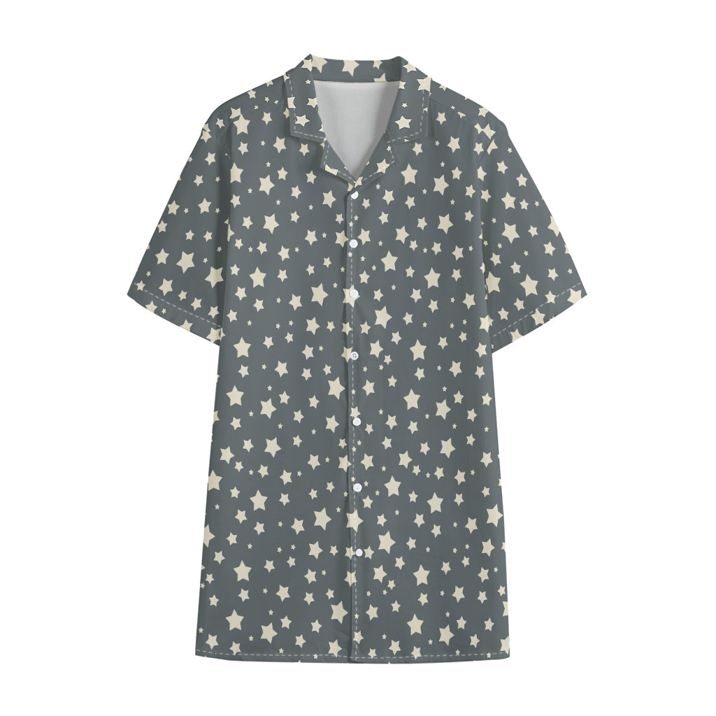 Cute Star Pattern Print Cotton Hawaiian Shirt
