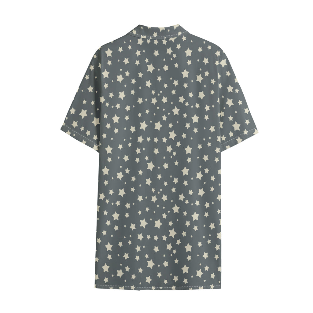 Cute Star Pattern Print Cotton Hawaiian Shirt