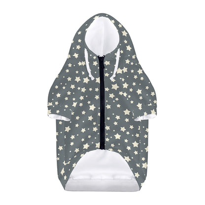 Cute Star Pattern Print Dog Zip Up Hoodie