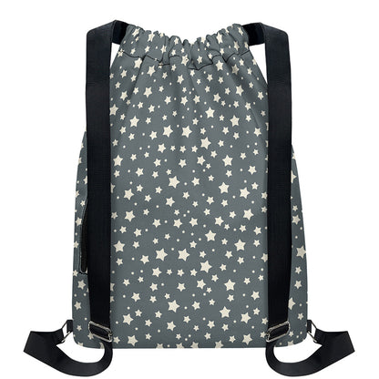 Cute Star Pattern Print Drawstring Backpack