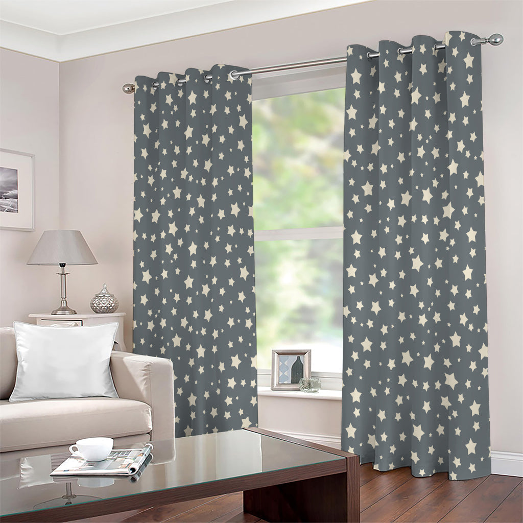 Cute Star Pattern Print Extra Wide Grommet Curtains