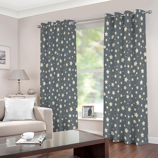Cute Star Pattern Print Extra Wide Grommet Curtains