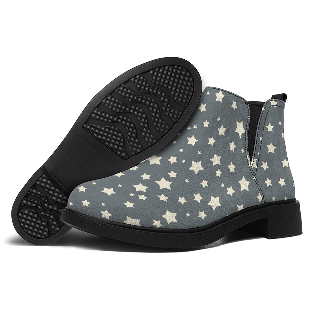 Cute Star Pattern Print Flat Ankle Boots