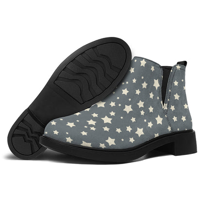 Cute Star Pattern Print Flat Ankle Boots
