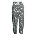 Cute Star Pattern Print Fleece Lined Knit Pants
