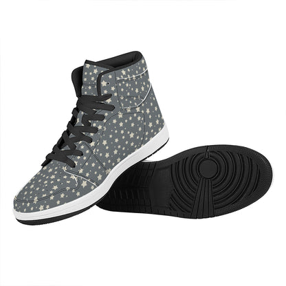 Cute Star Pattern Print High Top Leather Sneakers