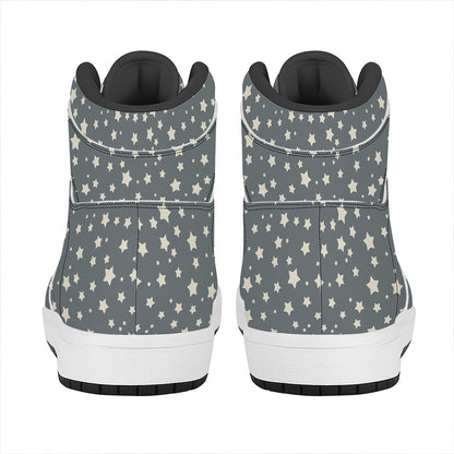 Cute Star Pattern Print High Top Leather Sneakers