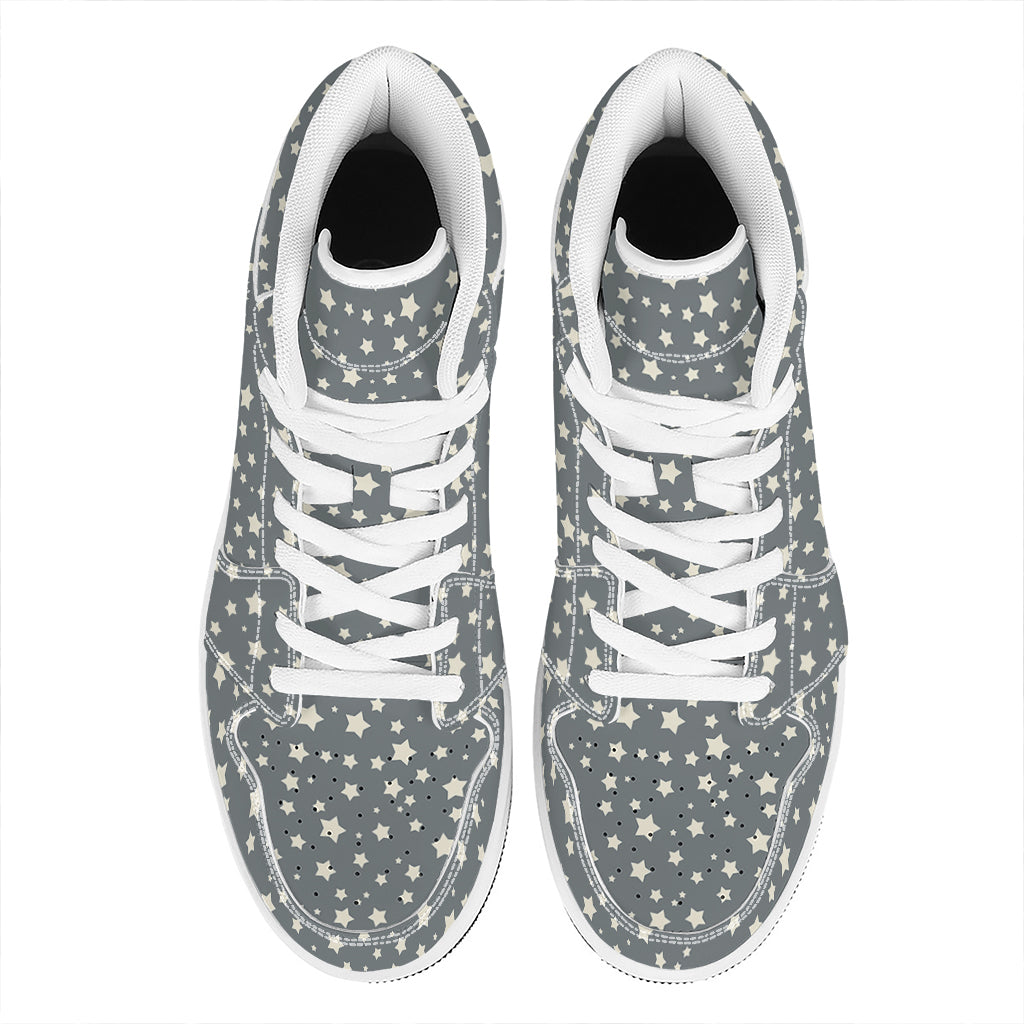Cute Star Pattern Print High Top Leather Sneakers