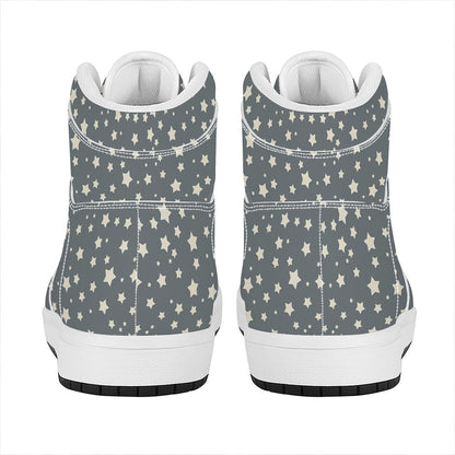 Cute Star Pattern Print High Top Leather Sneakers