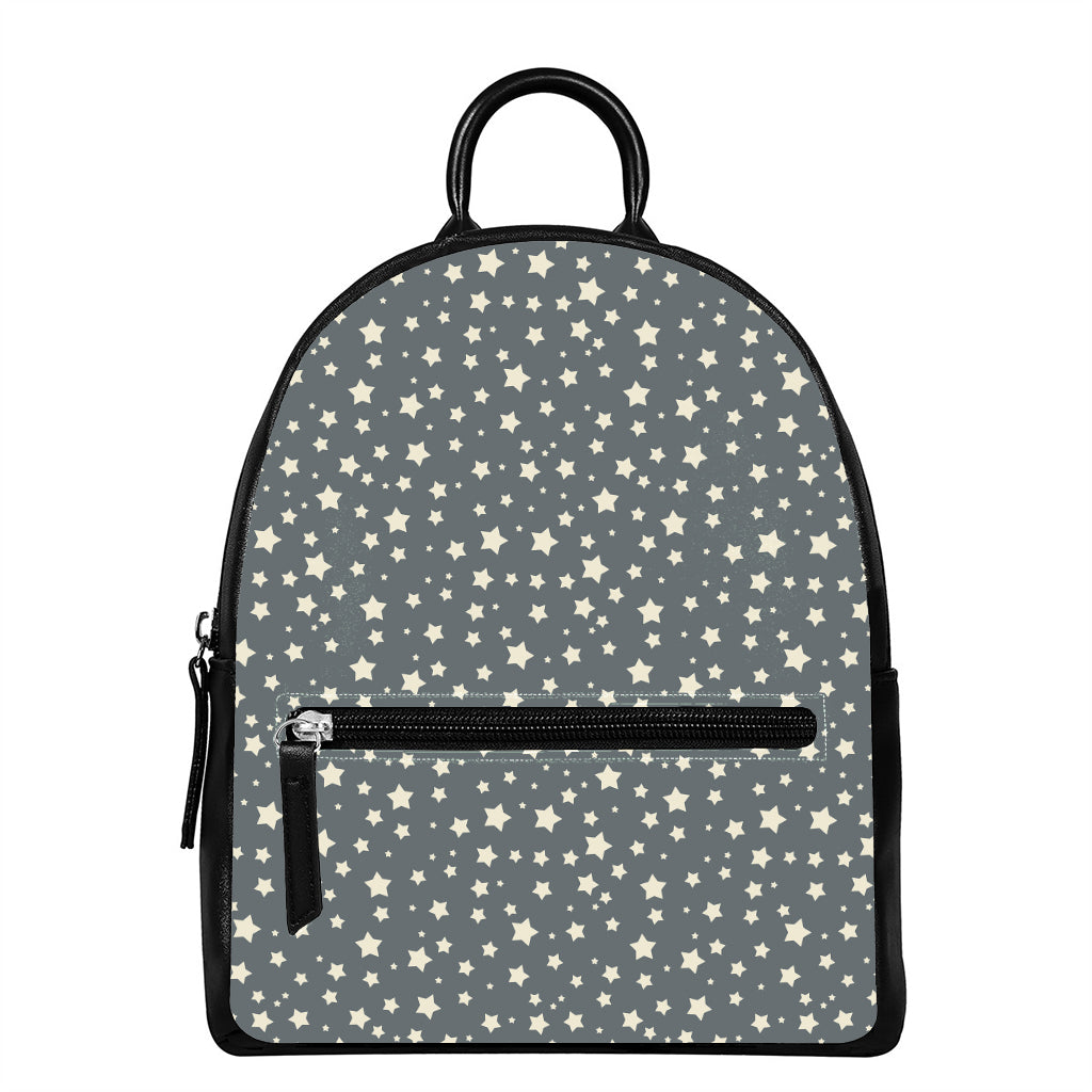 Cute Star Pattern Print Leather Backpack