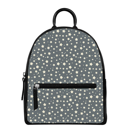 Cute Star Pattern Print Leather Backpack