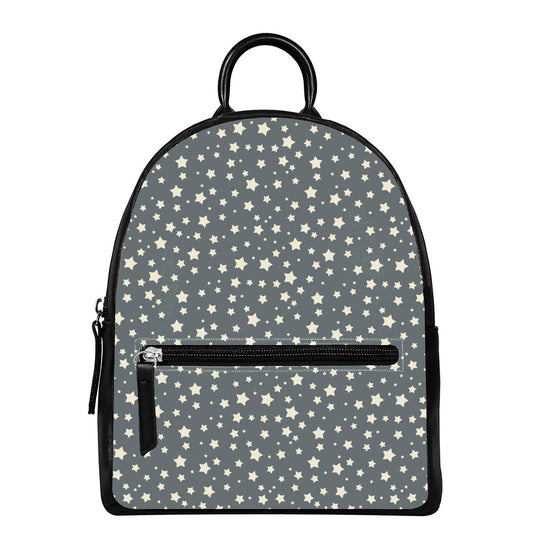 Cute Star Pattern Print Leather Backpack