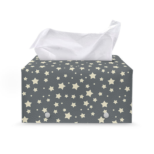 Cute Star Pattern Print Leather Tissue Box Cover