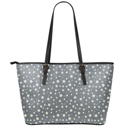 Cute Star Pattern Print Leather Tote Bag
