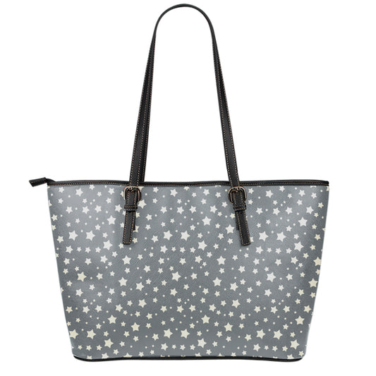Cute Star Pattern Print Leather Tote Bag