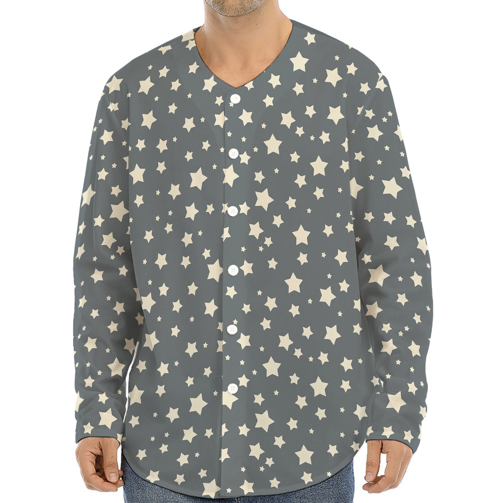 Cute Star Pattern Print Long Sleeve Baseball Jersey