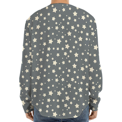 Cute Star Pattern Print Long Sleeve Baseball Jersey
