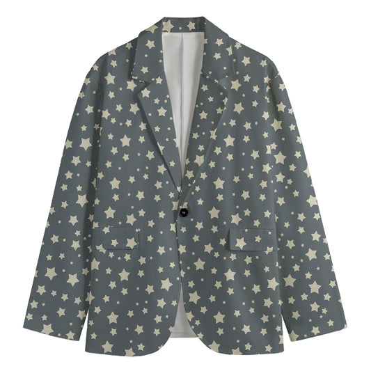 Cute Star Pattern Print Men's Blazer
