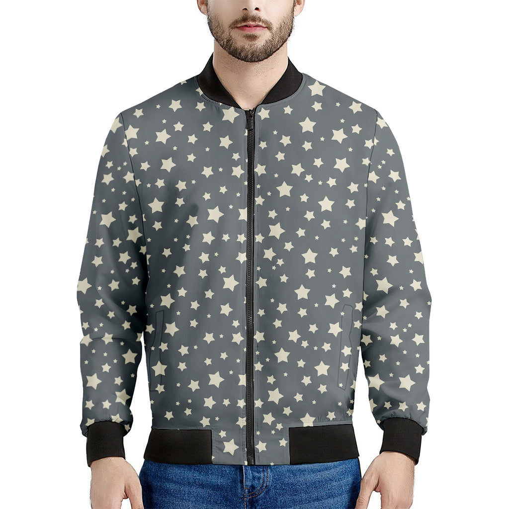 Cute Star Pattern Print Men's Bomber Jacket