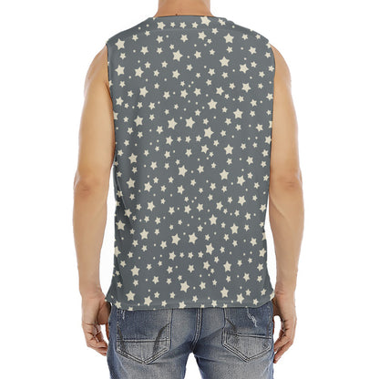 Cute Star Pattern Print Men's Fitness Tank Top