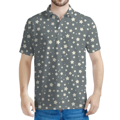 Cute Star Pattern Print Men's Polo Shirt