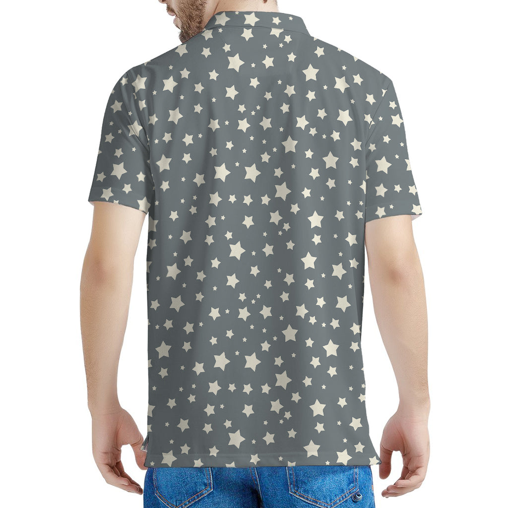 Cute Star Pattern Print Men's Polo Shirt