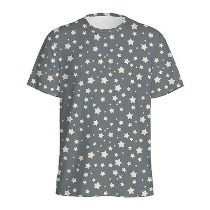 Cute Star Pattern Print Men's Sports T-Shirt