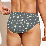 Cute Star Pattern Print Men's Swim Briefs