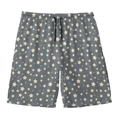 Cute Star Pattern Print Men's Swim Trunks