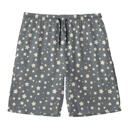 Cute Star Pattern Print Men's Swim Trunks