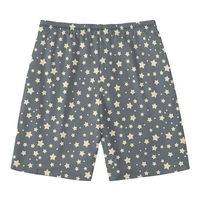 Cute Star Pattern Print Men's Swim Trunks