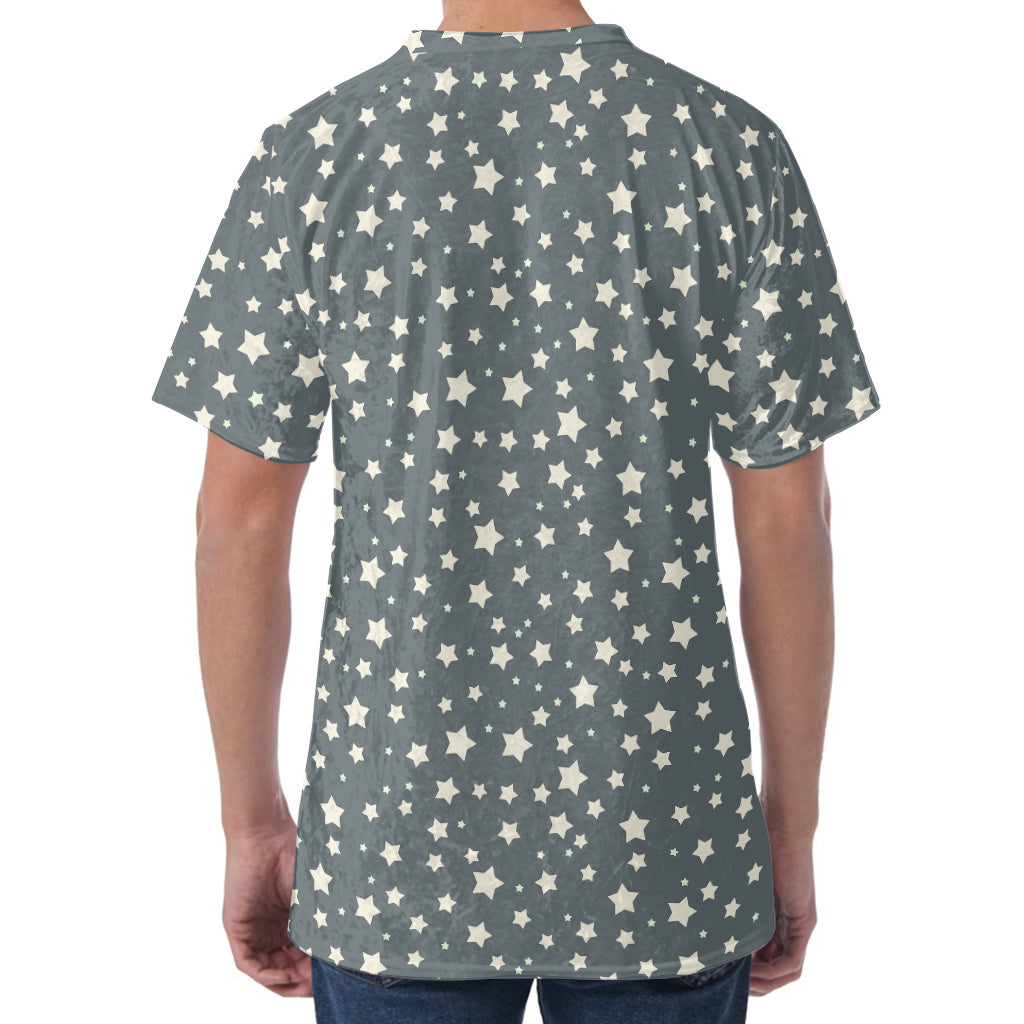 Cute Star Pattern Print Men's Velvet T-Shirt