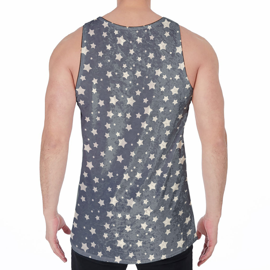 Cute Star Pattern Print Men's Velvet Tank Top