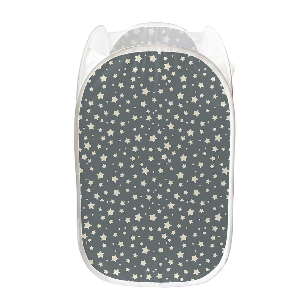 Cute Star Pattern Print Mesh Laundry Hamper