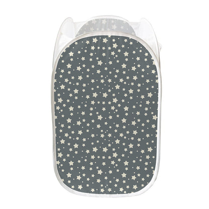 Cute Star Pattern Print Mesh Laundry Hamper