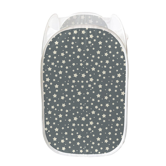 Cute Star Pattern Print Mesh Laundry Hamper