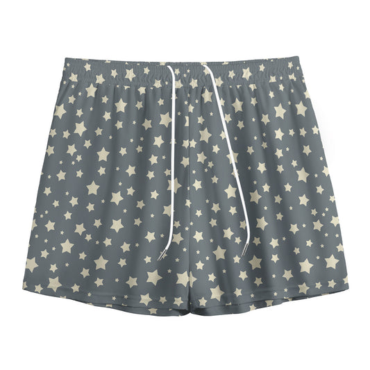 Cute Star Pattern Print Mesh Shorts
