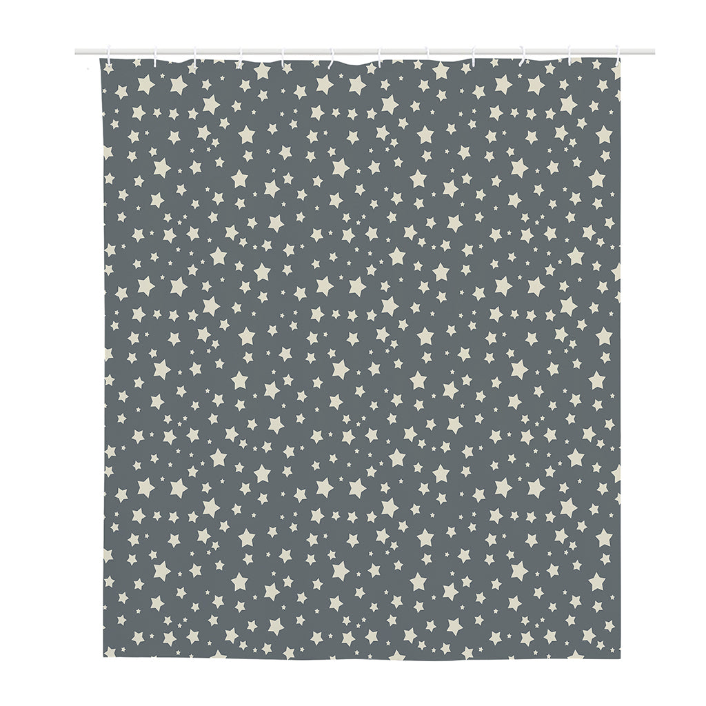 Cute Star Pattern Print Polyester Shower Curtain