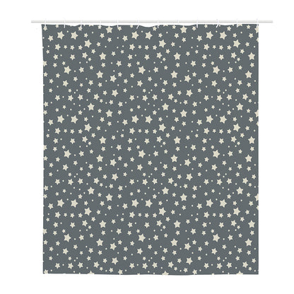 Cute Star Pattern Print Polyester Shower Curtain