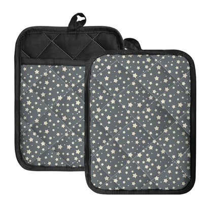 Cute Star Pattern Print Pot Holders With Pocket
