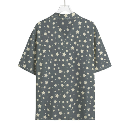 Cute Star Pattern Print Rayon Hawaiian Shirt