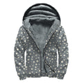 Cute Star Pattern Print Sherpa Lined Zip Up Hoodie