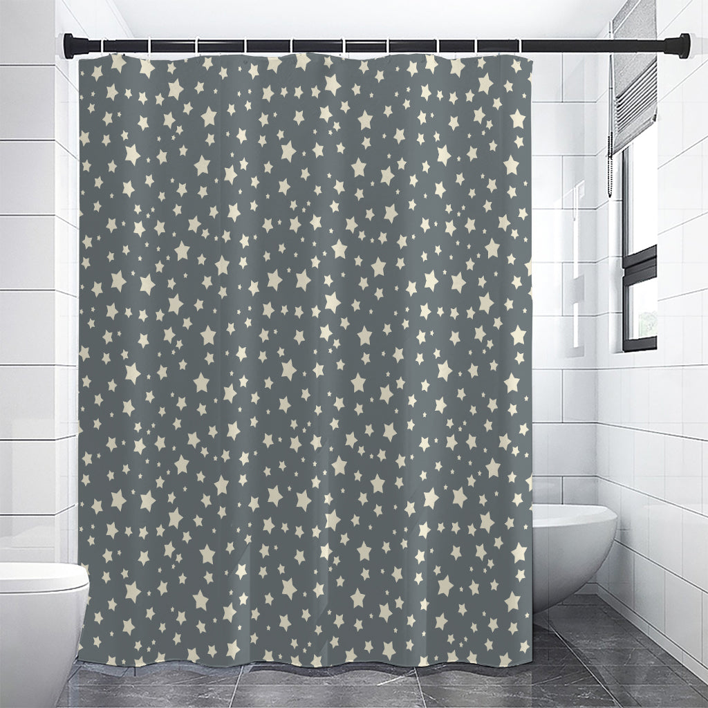 Cute Star Pattern Print Shower Curtain