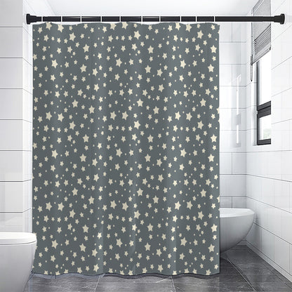 Cute Star Pattern Print Shower Curtain