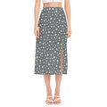 Cute Star Pattern Print Side Slit Midi Skirt